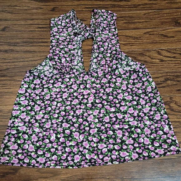 Zara NEW Purple Floral Pattern Sleeveless Causal Thick Straps Lightweight Top - Picture 11 of 16